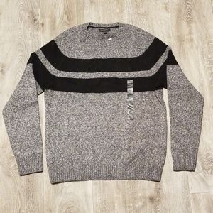 Banana republic varsity stripe sweater, gray black